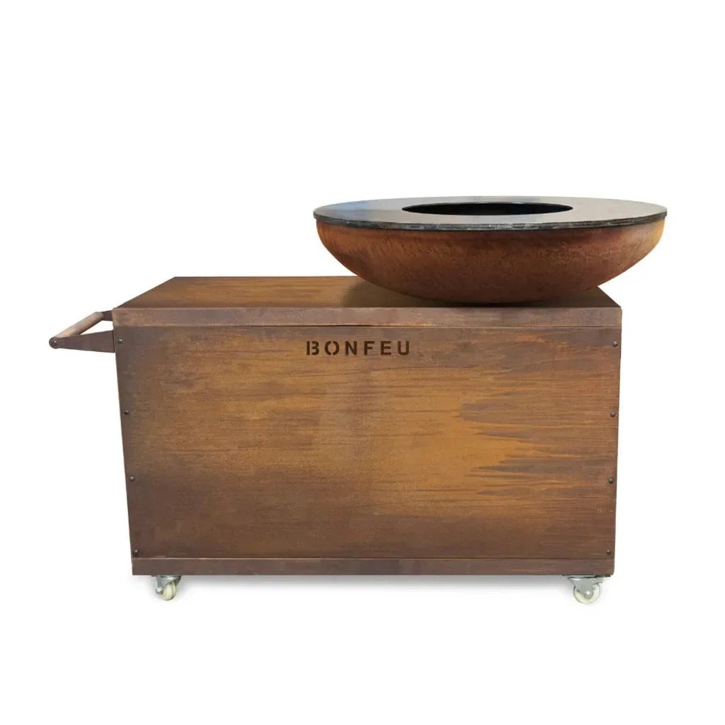 BonFeu BonBiza Island Plancha Grill Outdoor Kitchen, Corten Steel