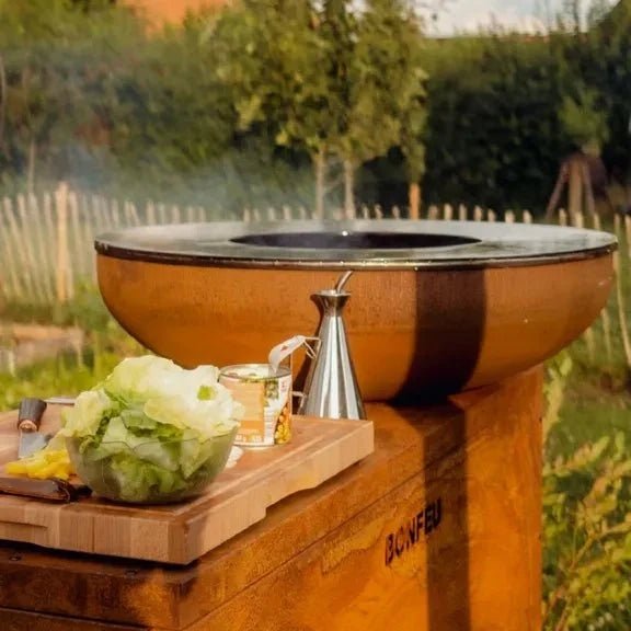 BonFeu BonBiza Island Plancha Grill Outdoor Kitchen, Corten Steel