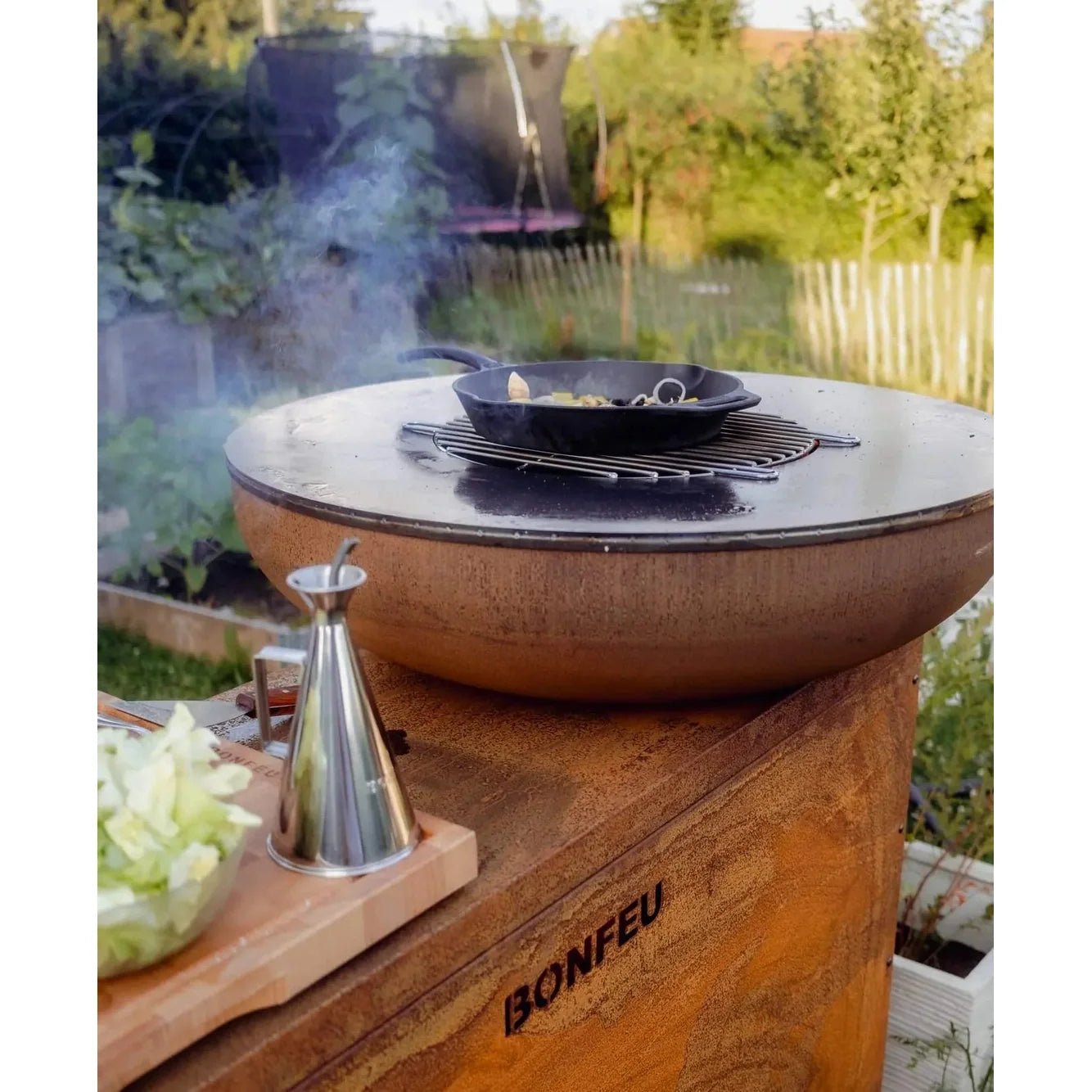 BonFeu BonBiza Island Plancha Grill Outdoor Kitchen, Corten Steel