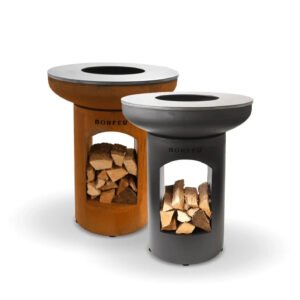 BonFeu BonBiza Open 80 cm Plancha Grill & Fire Pit with Log Store