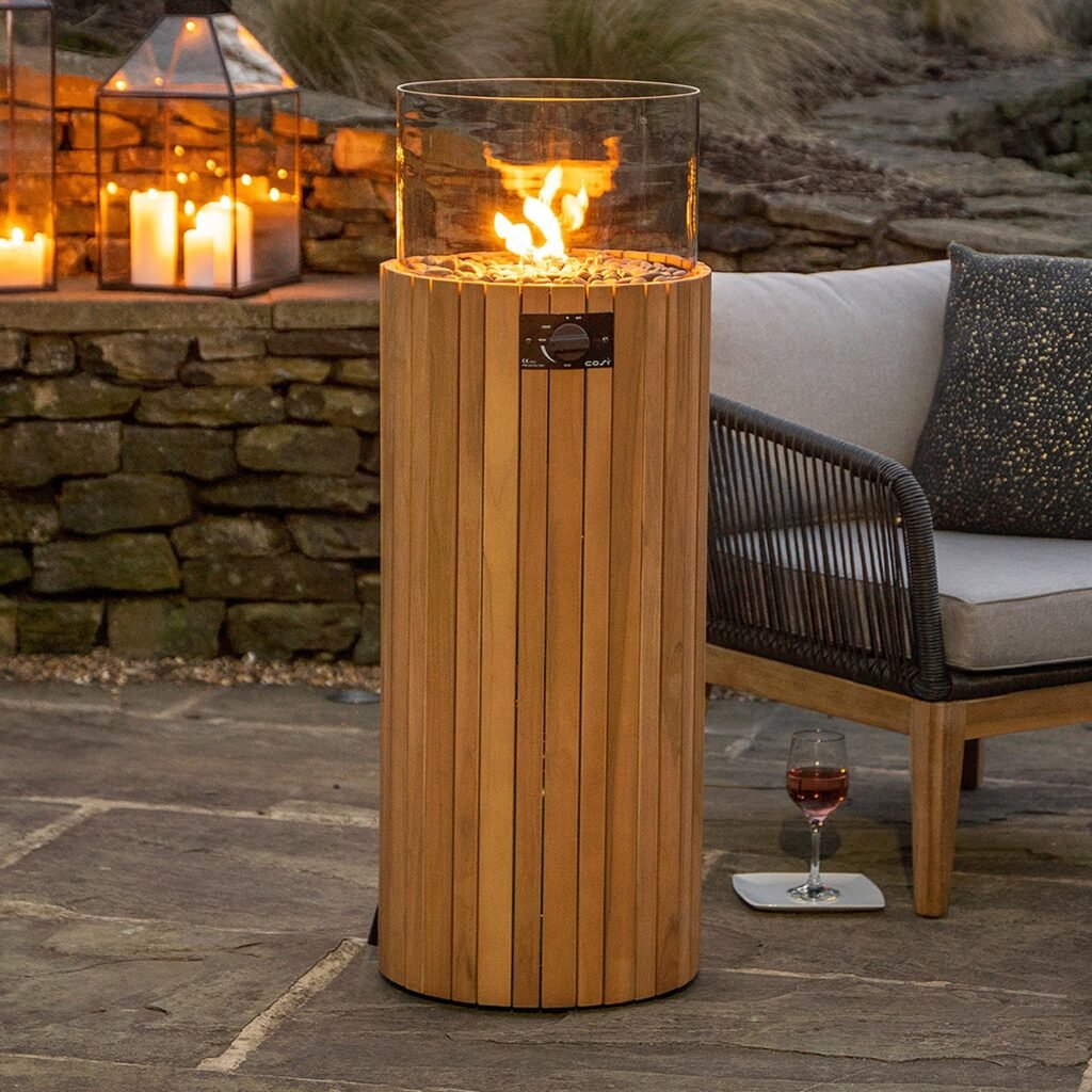 Cosi Cosiscoop Gas Pillar Lantern, Teak