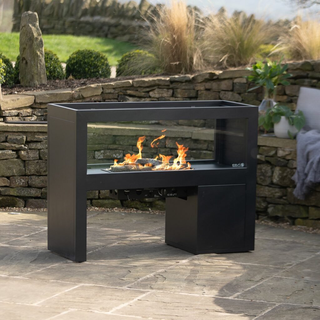 Cosi Cosivista 120 Outdoor Gas Fireplace, Black Aluminium