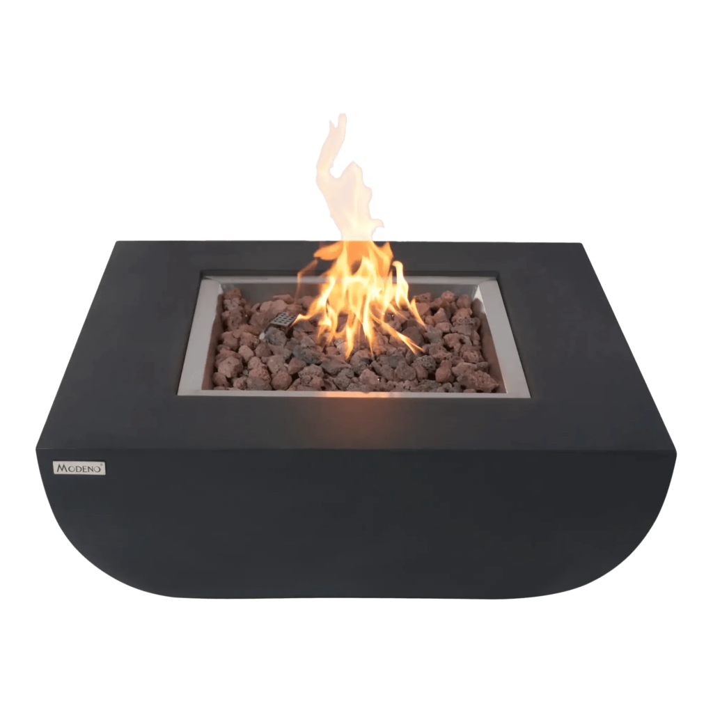 Elementi Modeno Aurora Square Gas Fire Pit Table 14.7 kW, Black