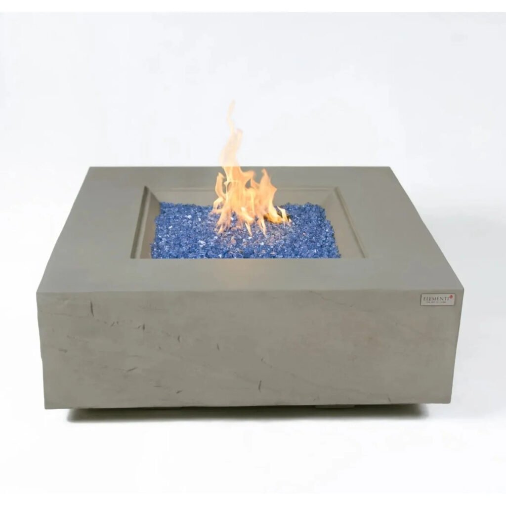 Elementi Plus Capertee Square Gas Fire Pit Table 16 kW, Space Grey