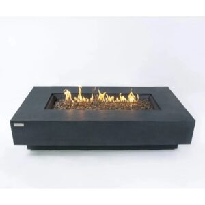 Elementi Plus Positano Rectangular Gas Fire Pit Table 16 kW, Dark Grey