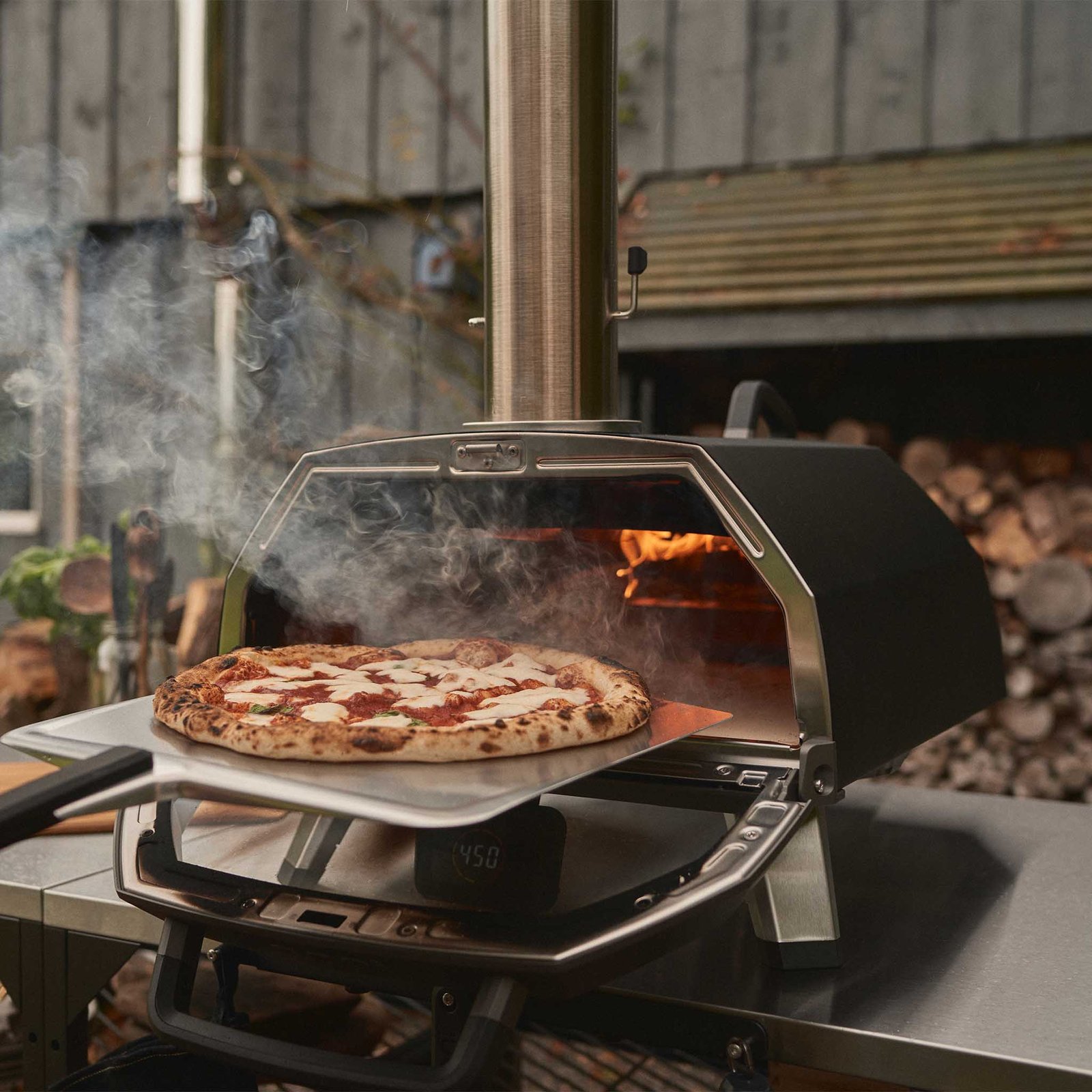 Ooni 17" Multi-Fuel Pizza Oven with Gas Burner and Glass Door, Wood, Charcoal or Gas