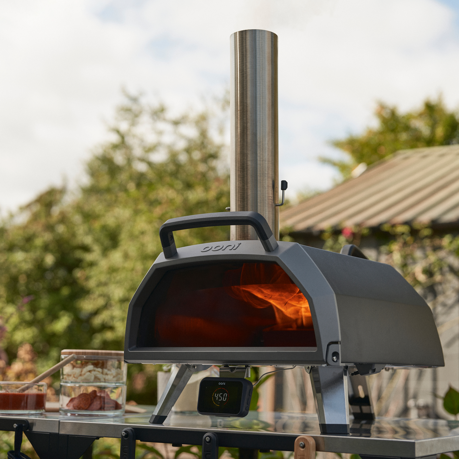 Ooni 17" Wood & Charcoal Pizza Oven with Glass Door and Bluetooth Food Probe