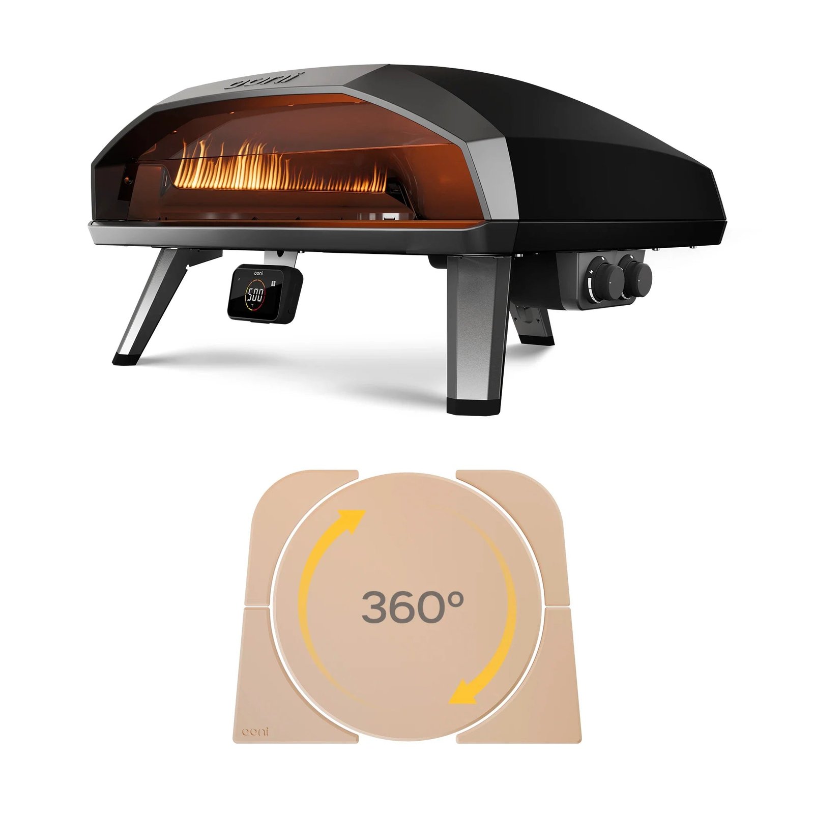 Ooni 24" Dual-Burner Gas Pizza Oven Bundle with Rotating Pizza Stone
